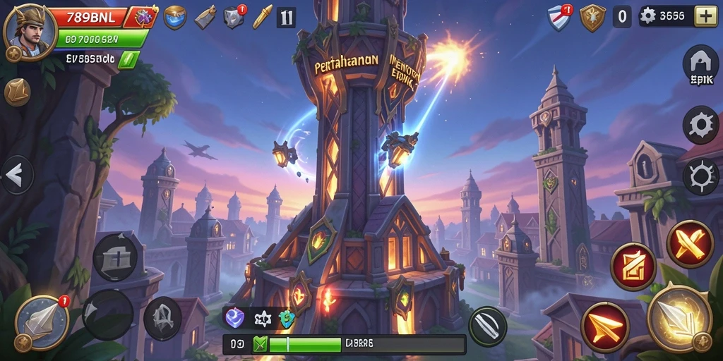 Tangkapan layar gameplay Tower Defense dari 789BNL yang mendebarkan.