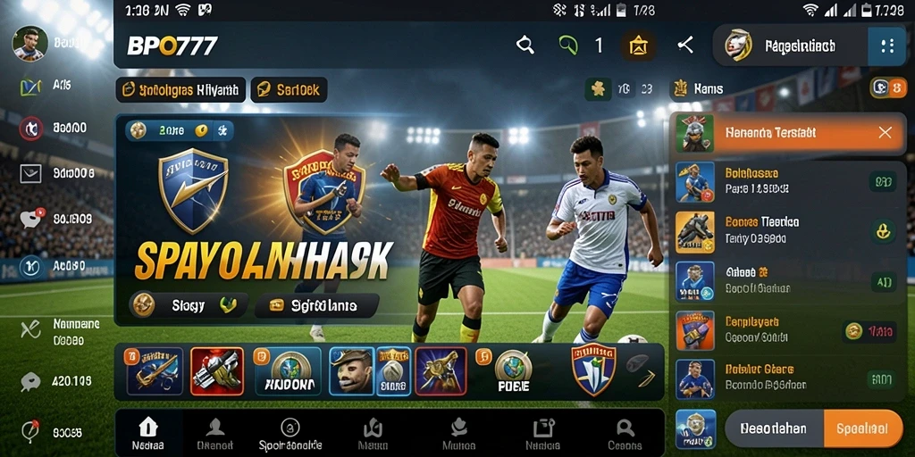 Tampilan gameplay BPO777 dengan fitur Sportsbook yang menarik.