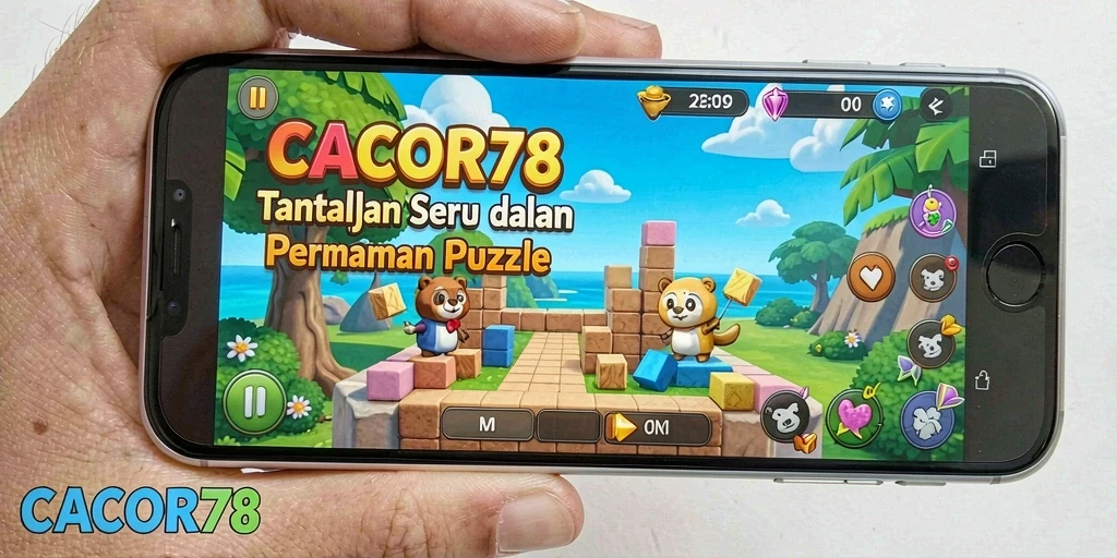 Tampilan gameplay menarik dari CACOR78 yang penuh warna dan tantangan.