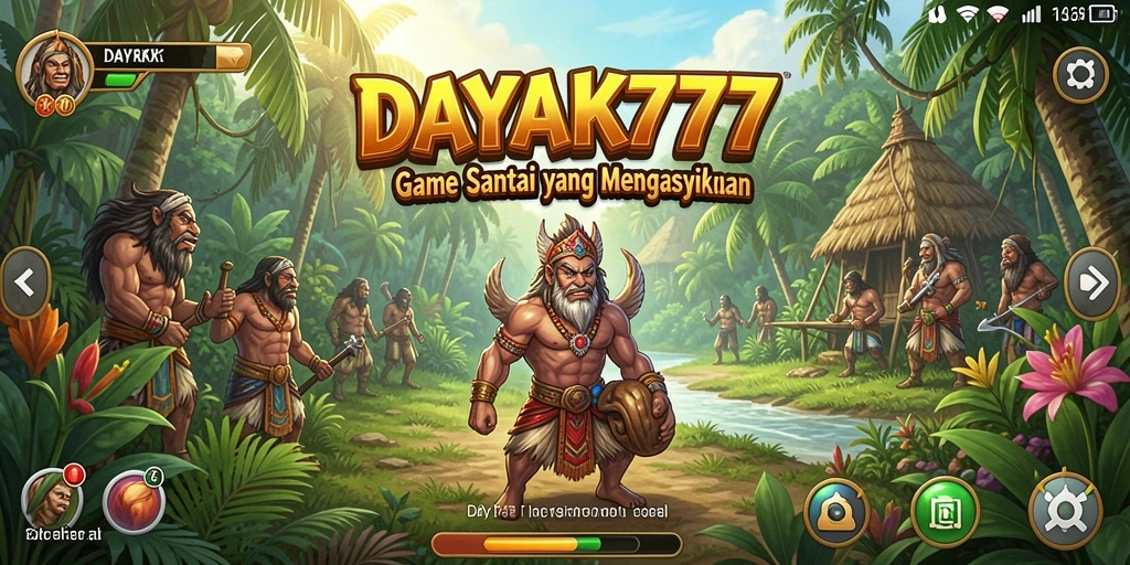 Tampilan gameplay <strong>DAYAK777</strong> yang penuh warna dan menyenangkan.