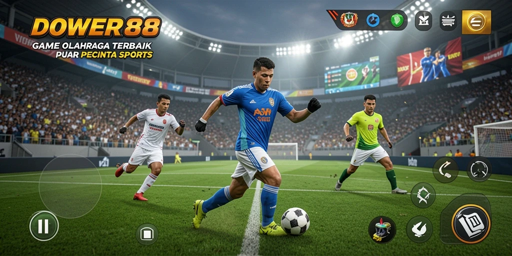 Screenshot DOWER88 menampilkan aksi seru dalam permainan olahraga.