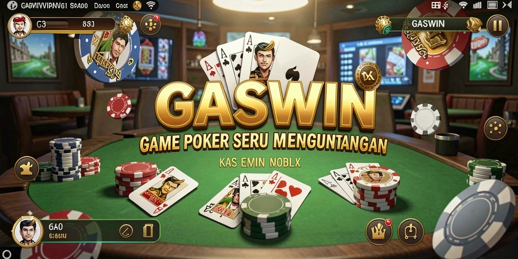 Tampilan gameplay Poker yang seru di GASWIN, penuh aksi dan strategi.
