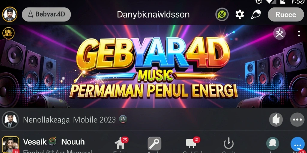 Tampilan gameplay GEBYAR4D dengan berbagai lagu musik.