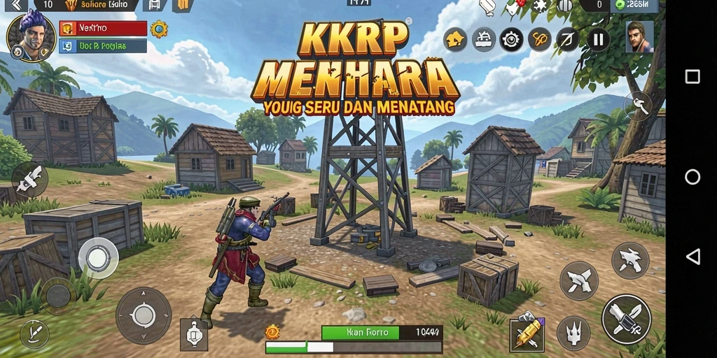 Tampilan gameplay <strong>KKRP</strong> yang menegangkan dalam pertarungan Tower Defense.