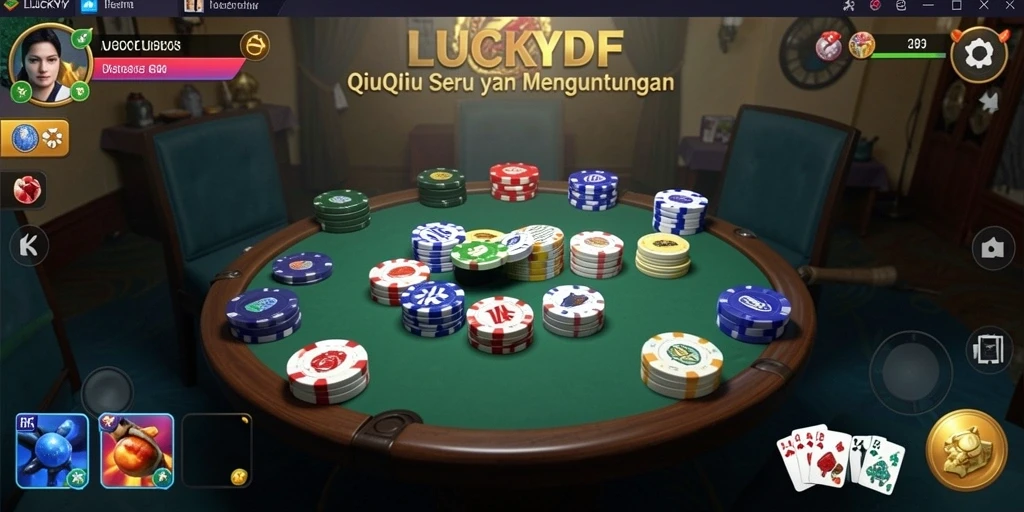 Tampilan gameplay menarik dari LUCKYDF yang penuh strategi QiuQiu.
