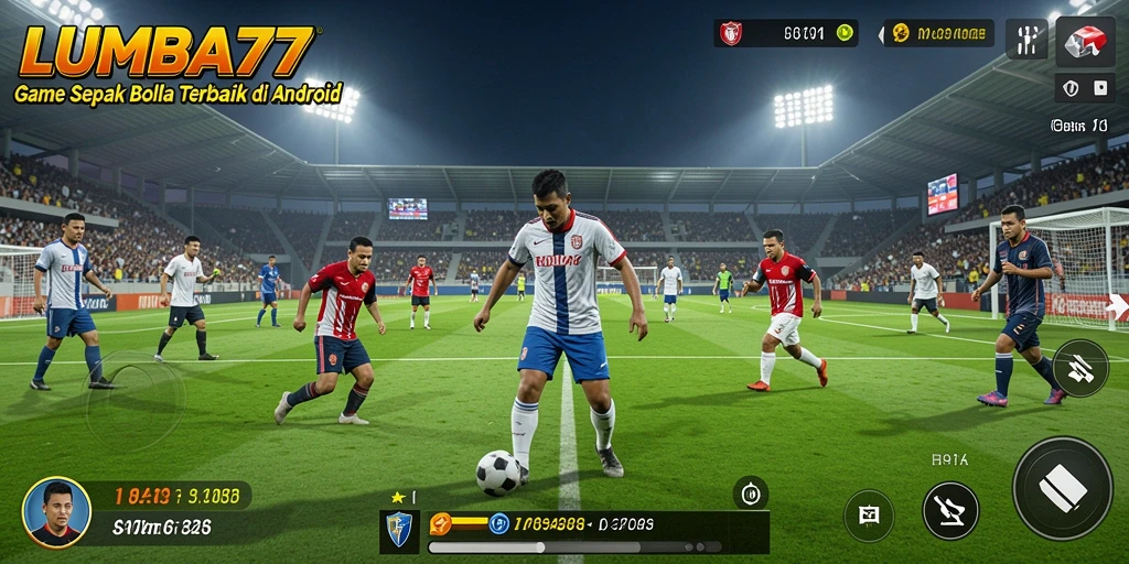Tampilan gameplay seru dari LUMBA77 saat pertandingan sepak bola.