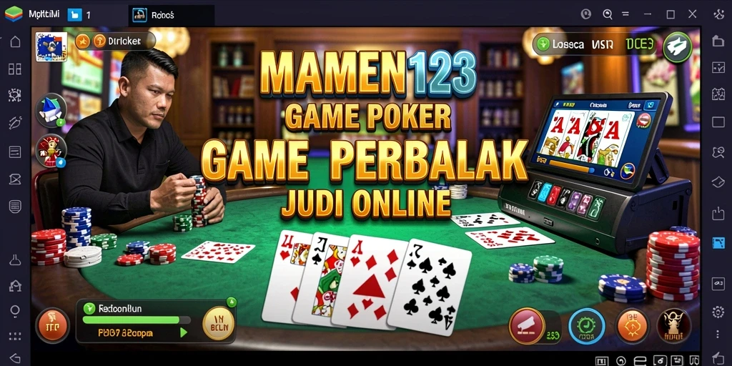 Tampilan gameplay MAMEN123 yang mendebarkan dengan suasana Poker nyata.