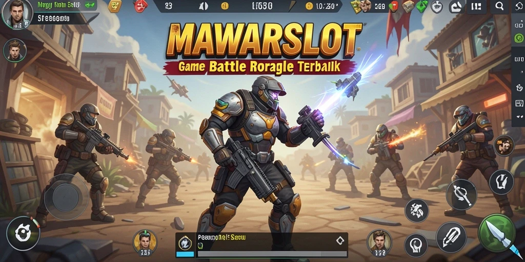 Tangkapan layar gameplay MAWARSLOT dengan aksi seru dalam pertempuran Battle Royale.