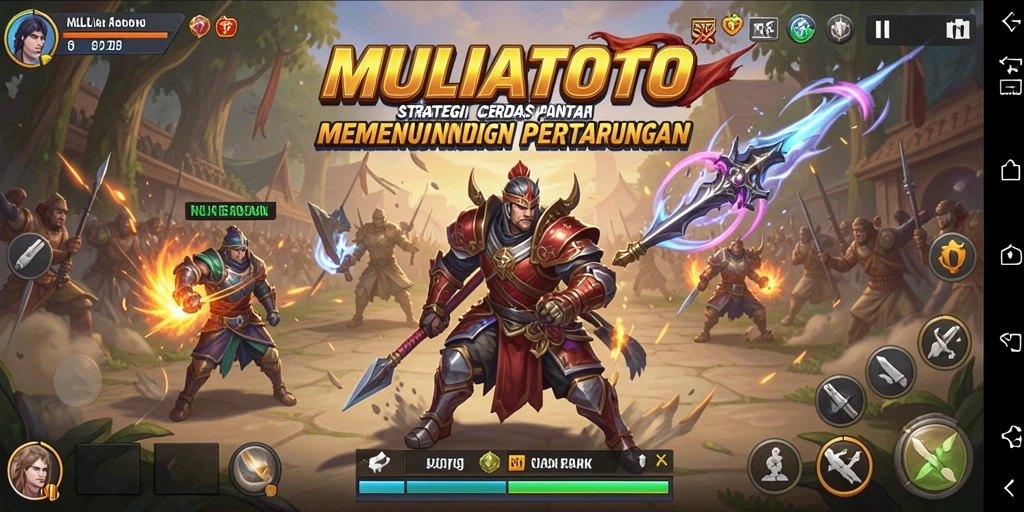 Tampilan gameplay intensif dalam pertempuran strategi MULIATOTO.