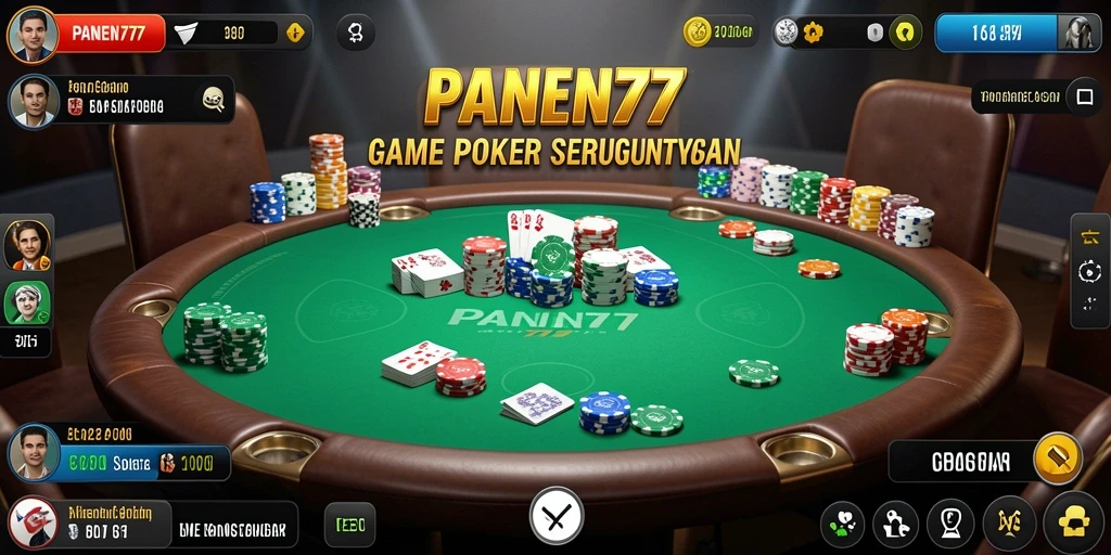 Tampilan gameplay Poker yang mengasyikkan di PANEN77.