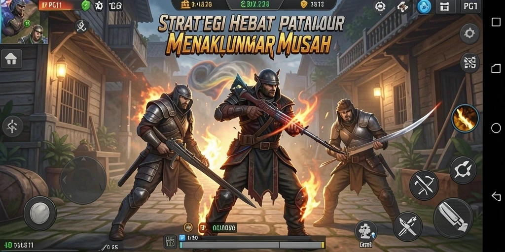 Tangkapan layar gameplay PG11 menunjukkan strategi dan pertempuran yang intens.