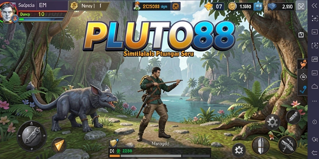 Screenshot utama PLUTO88 menunjukkan gameplay Simulation yang menarik dan interaktif.
