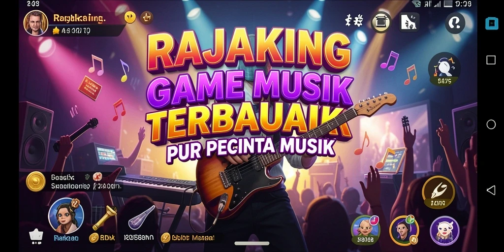 Screenshot gameplay RAJAKING yang menampilkan interaksi musik.