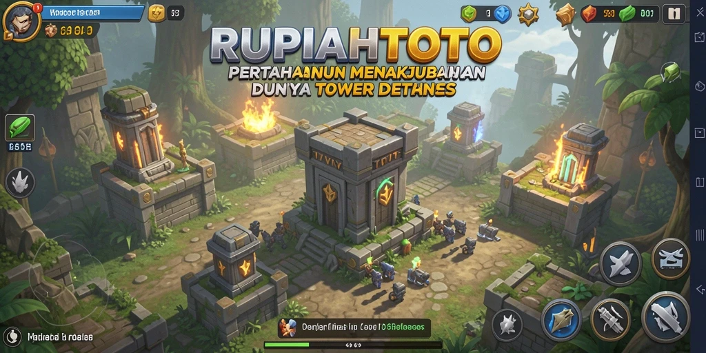 Screenshot menampilkan aksi mendebarkan dalam game Tower Defense RUPIAHTOTO.