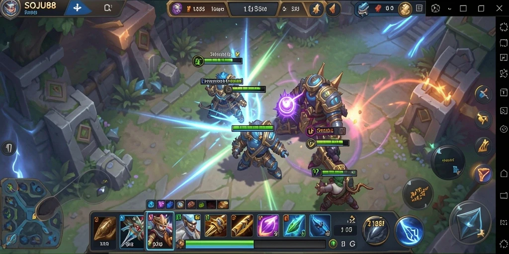Tangkapan layar menunjukkan gameplay strategis yang mendalam dari SOJU88.